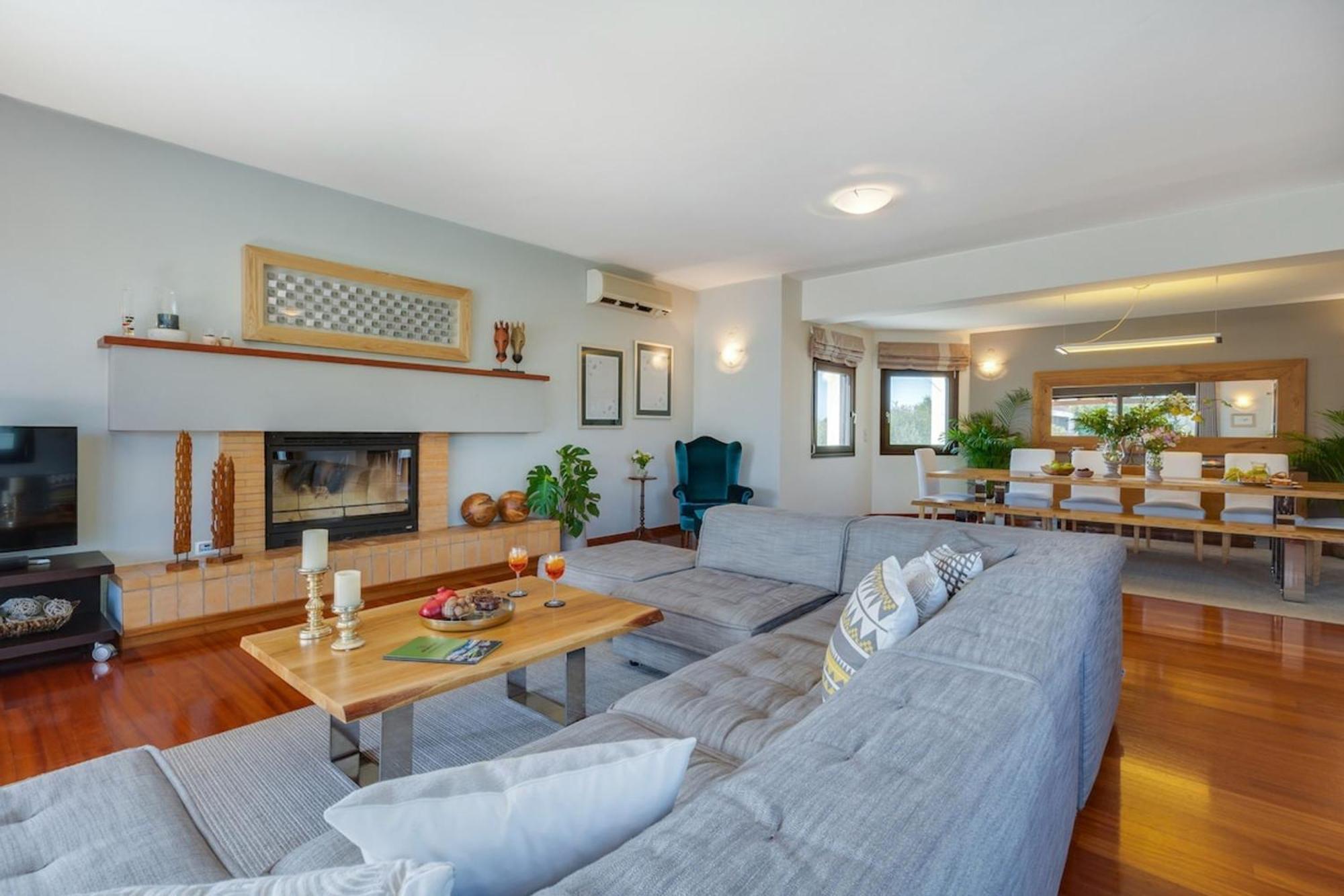 Villa Ampelaki - Premium Villa With Heated Pool Kounoupidhianá Zewnętrze zdjęcie