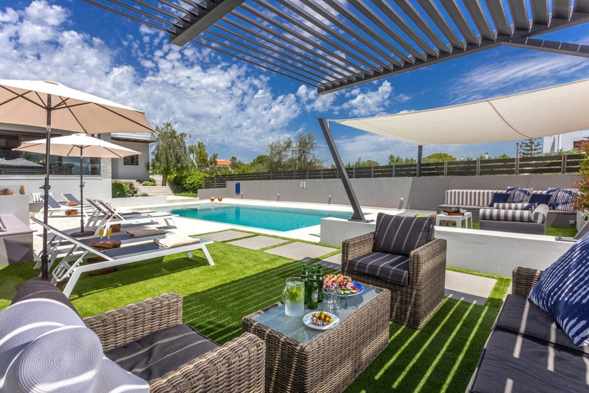 Villa Ampelaki - Premium Villa With Heated Pool Kounoupidhianá Zewnętrze zdjęcie