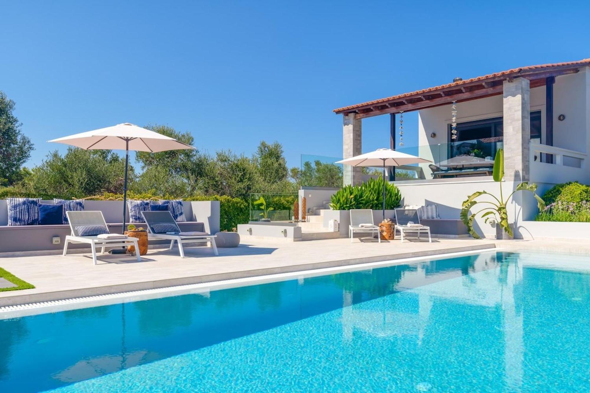 Villa Ampelaki - Premium Villa With Heated Pool Kounoupidhianá Zewnętrze zdjęcie